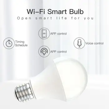 Управление синхронизацией Светодиодная Лампочка Работает С Alexa Google Home Smart Light Bulb 9 Вт Wifi Лампа С Регулируемой Яркостью Голосовое Управление E27 E26 B22