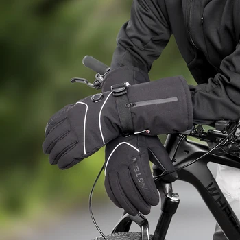 Флисовые перчатки с подогревом Зимняя грелка для рук Электрические тепловые перчатки Водонепроницаемые с подогревом для езды на велосипеде Мотоцикле Лыжах на открытом воздухе