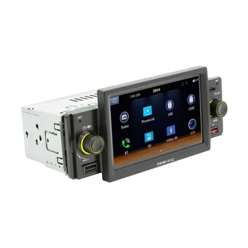 5-дюймовая автомобильная стереосистема на один DIN, совместимая с Bluetooth, автомагнитола Indash с сенсорным экраном, USB, AM FM-радио