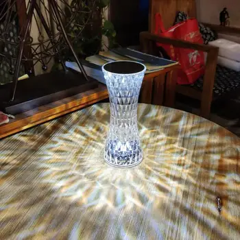 Искусственный Хрустальный Свет Декоративной Формы Башни Рассеянный Свет USB Перезаряжаемая Настольная Лампа Энергосберегающий Проектор Настольная Лампа