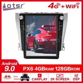 Вертикальный экран 4G 128G Android 9.0 Автомобильный мультимедийный плеер для Toyota Camry 2012-2016 GPS Аудио магнитола головное устройство