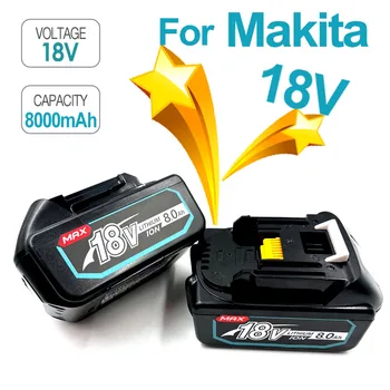 100% Оригинальный Электроинструмент Makita 18V 8000mAh Аккумуляторная Батарея Makita Со Светодиодной Литий-ионной Заменой LXT BL1860B BL1860 BL1850