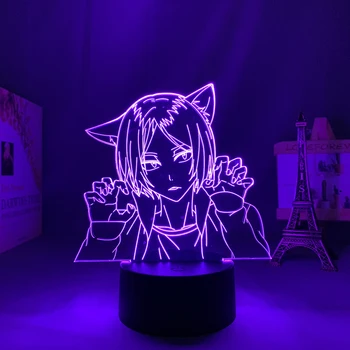 Аниме Haikyuu Kenma Kozume Cat Светодиодная Лампа для Украшения Детской Спальни Подарок На День рождения, Меняющий Цвет 3D Свет, Манга Haikyu