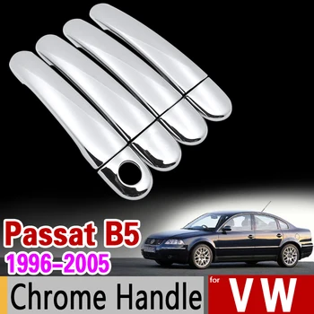 для VW Passat B5 B5.5 Хромированная Ручка Комплект Отделки Крышки Volkswagen 1996-2005 Седан Универсал 2003 Автомобильные Аксессуары Наклейки Для Укладки автомобилей