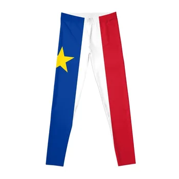 Acadie Флаг Acadia синий белый красный Североамериканский Нью-Брансуик, Акадия, Франция, Канада, леггинсы высокой четкости, леггинсы спортивные женские