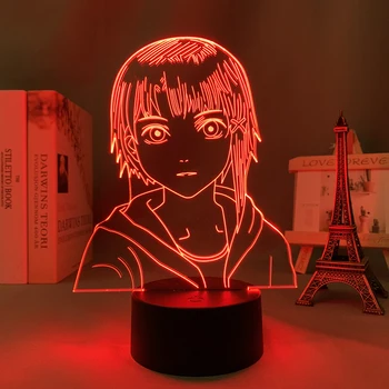 Аниме Светодиодный светильник Серийные эксперименты, предназначенные для украшения спальни, Ночник, подарок на День рождения, Настольная 3D лампа для декора комнаты