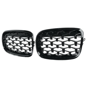 Автомобильные ромбовидные решетки передних почек Хромированная сетчатая решетка Автомобильные Аксессуары для E70 E71 E72 X5 X6 2007-2013 Черный