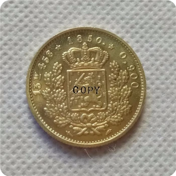 1850,1851,1853 Нидерланды, монеты в 20 гульденов-Willem III COPY