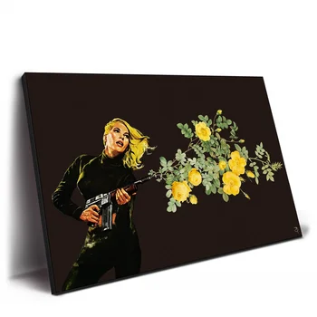 Картина на холсте с цветочным пистолетом, настенный художественный плакат, принты с рамкой, винтажное женское мужское абстрактное искусство для домашнего декора гостиной