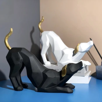 Украшения в виде статуэтки собаки из смолы ЕРМАКОВОЙ, Современный абстрактный геометрический стиль, Статуя животного, Новая комната, Аксессуары для украшения дома, Подарок
