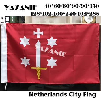 ЯЗАНИ Нидерланды Флаг Харлема Голландия Полиэстер Голландские Национальные Внутренние Наружные Односторонние или Двусторонние Флаги и Баннеры