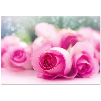 Новое Поступление Пользовательские Розовые Розы Цветы Холст Картина Плакат Домашний Декор Ткань Ткань Стены Искусства Плакат для Гостиной 1028