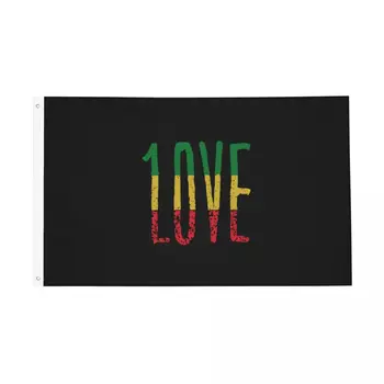 Флаг Любви ЛГБТ Крытый Открытый Баннер Полиэстер Раста Регги Растафариан Ямайка Украшение Двухсторонние Флаги размером 2x3 3x5 4x6 5x8 Футов