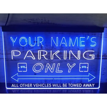Название Персонализированная Двухцветная светодиодная неоновая Вывеска пивного бара только для парковки автомобилей на заказ
