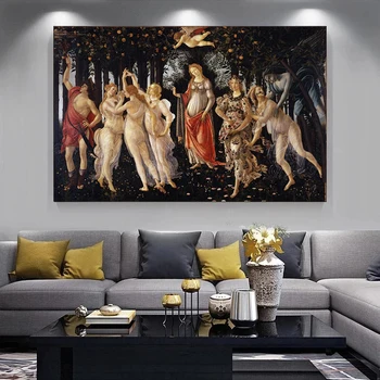Знаменитая картина Весна Сандро Боттичелли, картина на холсте, плакат и принты, настенное искусство, картина для гостиной, украшение дома