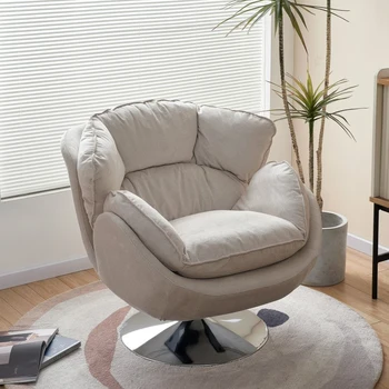 Односпальный диван-кресло может вращаться Nordic Reading Lazy Man Network дизайнерский кабинет в красном стиле, кресло для отдыха на балконе в кремовом стиле