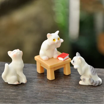 Мини-кошка, милые фигурки животных, миниатюрные фигурки из микро-сказочного сада, террариум, кукольный домик, украшение рабочего стола автомобиля