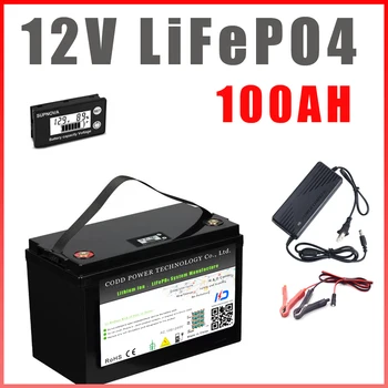 Аккумулятор LiFePO4 12 В 12,8 В 100АЧ 100A Зарядное устройство BMS 14,6 В 10A