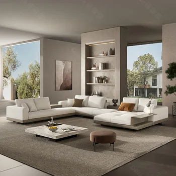 Nordic Mobile, Новый угловой тканевый диван, Легкий Роскошный дизайнерский минималистичный хлопковый дизайн, многоместный диван, Диванная мебель WH1