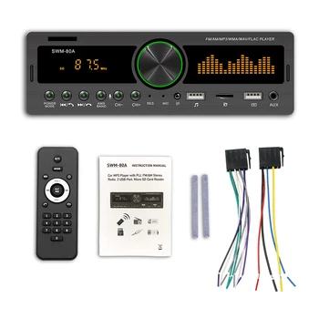 Автомобильный стереозвук 1 DIN Automotivo Bluetooth с USB-картой USB/SD/AUX Встроенное Авторадио FM MP3-плеер Тип ПК: ISO-80A
