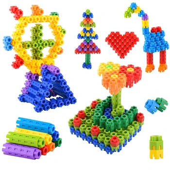 100 шт. Шестиугольные строительные блоки с крупными гранулами для мальчиков и девочек 3-9 лет, головоломка, детская игрушка в подарок, детские развивающие игрушки