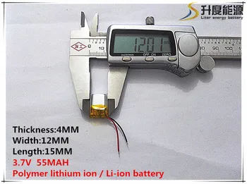 1шт [SD] 3,7 В, 55 мАч, [401215] Полимерный литий-ионный аккумулятор для ИГРУШЕК, POWER BANK, GPS, mp3, mp4, сотового телефона, динамика