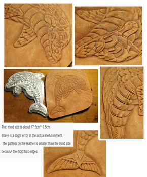 3D форма с рисунком дельфина Форма для резьбы по коже Тиснения DIY Инструмент Штамповка Штамповка Печатный инструмент для обработки кожи