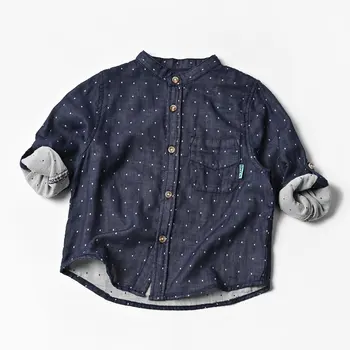 Весенне-осенние Рубашки для мальчиков, Хлопчатобумажные Блузки С длинными рукавами, Детские топы из двойной марли.