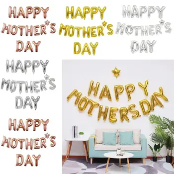 Подвесной баннер, набор воздушных шаров, Надувные воздушные шары с буквами, Разноцветные воздушные шары из фольги, Празднуют День матери, С Днем матери