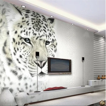 beibehang Фото на заказ 3d обои Флизелиновая фреска 3 d Модная леопардовая живопись гостиная 3d настенные фрески