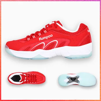 2022 Kumpoo, размер 32-45, Дышащая обувь для бадминтона, мужские кроссовки, спортивная обувь для внутреннего корта, Белые противоскользящие кроссовки для бега