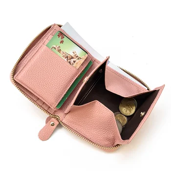 Модный женский кошелек-портмоне из натуральной кожи Для мужчин, Мужской кошелек на молнии для монет, Женский маленький кошелек, держатели для карт, клатчи