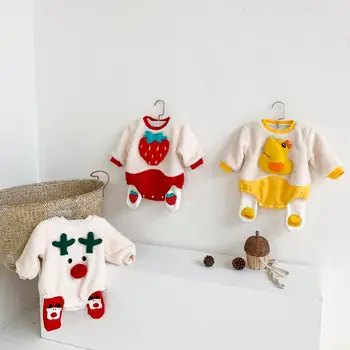 MILANCEL/ Одежда для малышей, боди для мальчиков с утепленной подкладкой, Цельнокроеная рождественская одежда для мальчиков