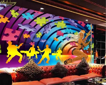 Пользовательские фотообои beibehang великолепные красочные танцы на шесте красивый яркий бар обои на фоне KTV домашний декор