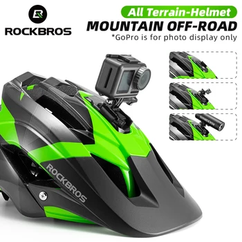 Велосипедный шлем ROCKBROS для фары заднего фонаря MTB Велосипеда, Цельнолитый защитный шлем BMX Cross, аксессуары для велоспорта Gopro
