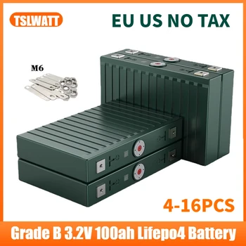 4-16 шт. Lifepo4 Батарея Литий-Железо-Фосфатные Батареи 3,2 В 100Ah LFP Ячейка для Солнечного Дома На Колесах Яхта Solar RV ЕС США Без Налогов