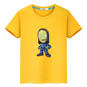 Футболки Kerball Space Program для мальчиков /девочек, детские футболки с короткими рукавами из мультфильма, 100% хлопок, удобные мягкие летние футболки